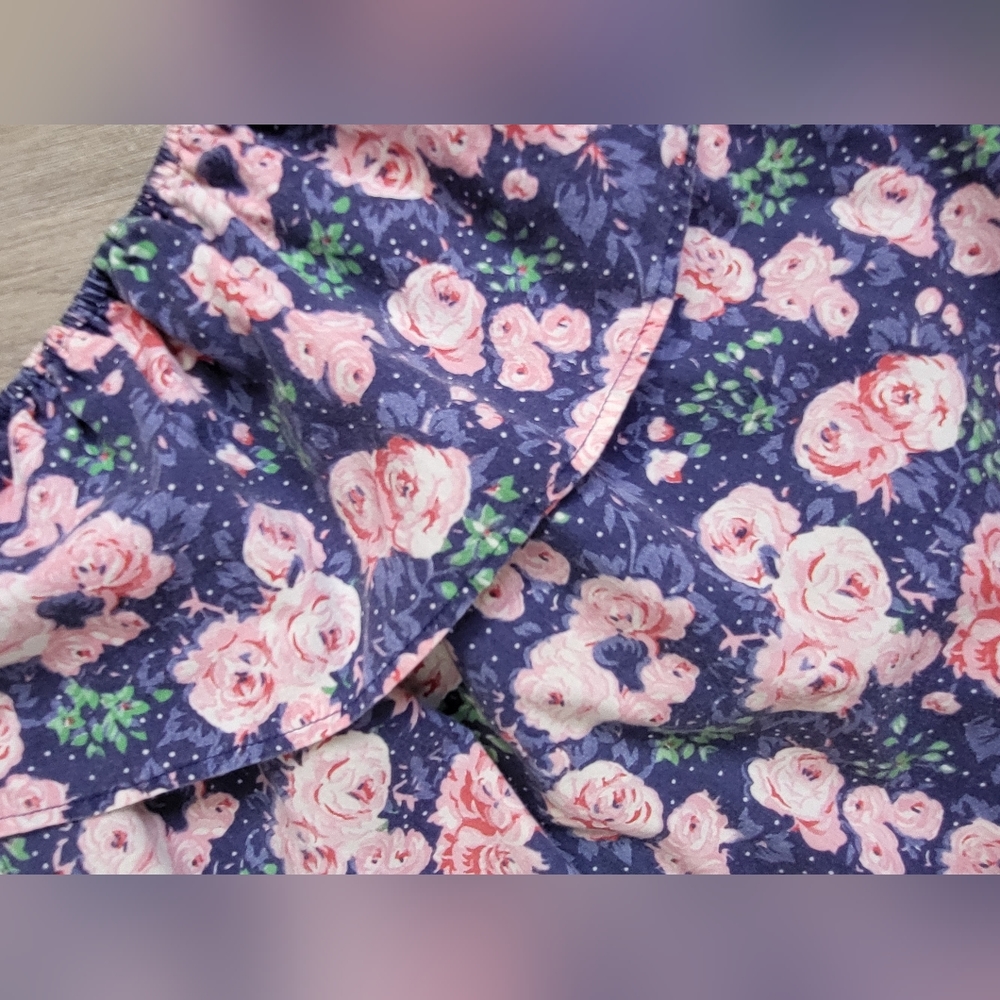 Vintage 70s Off The Shoulder Cabbage Rose Floral Dress - Picture 3 of 12